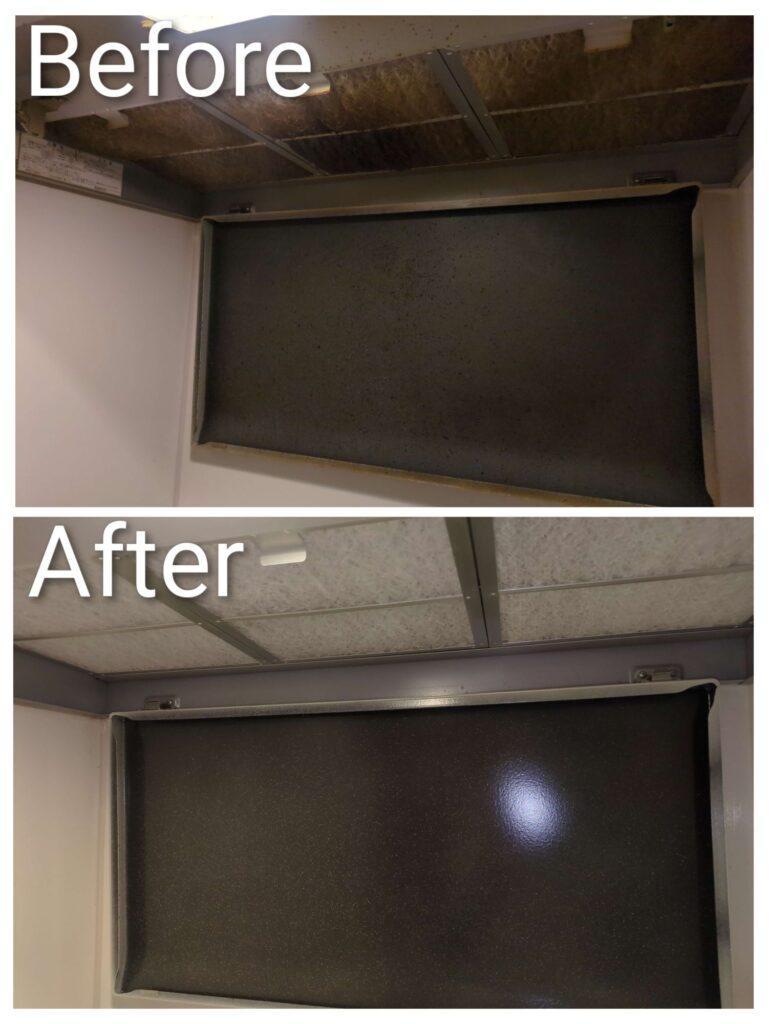 横浜市港南区のレンジフード分解で新品のように蘇った清掃の作業前後の写真